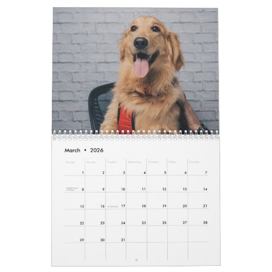 Calendrier Chiens mignons 2024 (Mar 2026)