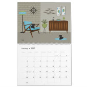 Calendrier Chiens modernes du milieu du siècle (Jan 2027)
