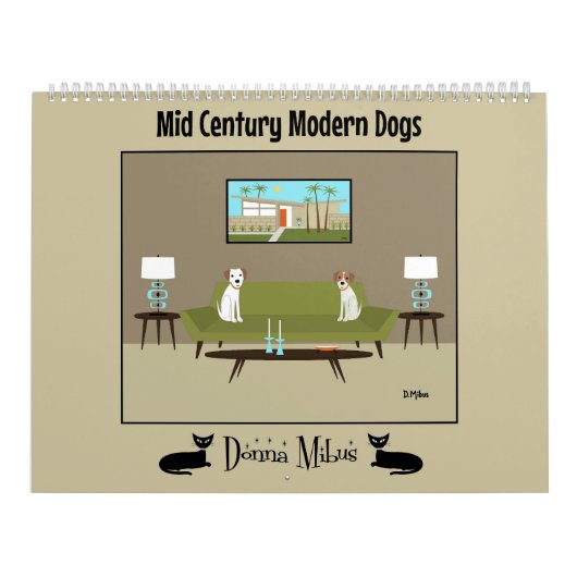 Calendrier Chiens modernes du milieu du siècle (Protection)