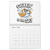 Calendrier Chillin' dans le ciel mignon Mur design nuage (Jan 2026)