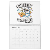 Calendrier Chillin' dans le ciel mignon Mur design nuage (Feb 2027)
