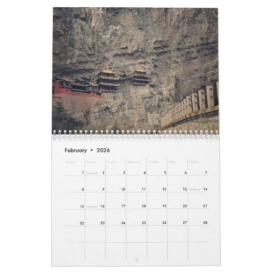 Calendrier Chine Chinois 2025 (Feb 2026)