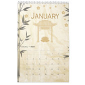 Calendrier Chinois Zodiac Rabbit Année Golden Bamboo (Jan 2026)