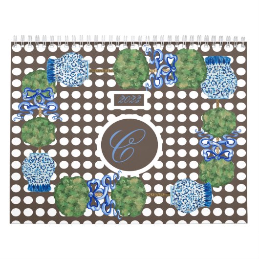 Calendrier Chinoiserie Garden Topiary Ginger Jar Jars (Protection)