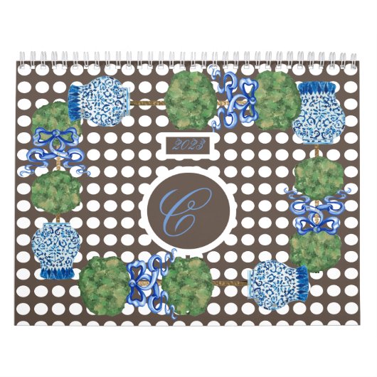 Calendrier Chinoiserie Garden Topiary Ginger Jar Jars (Protection)