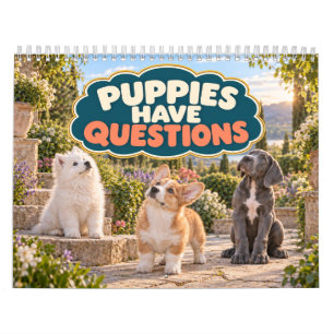 Calendrier Chiots drôles ont des questions