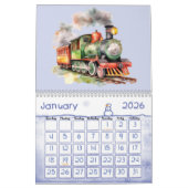 Calendrier Cho Choo Train Engines pour enfants (Jan 2026)