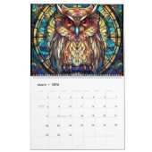 Calendrier Chouette en verre tendu (Mar 2026)