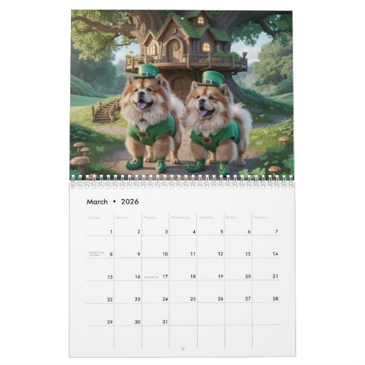 Calendrier Chow Chow Calendar (Mar 2026)