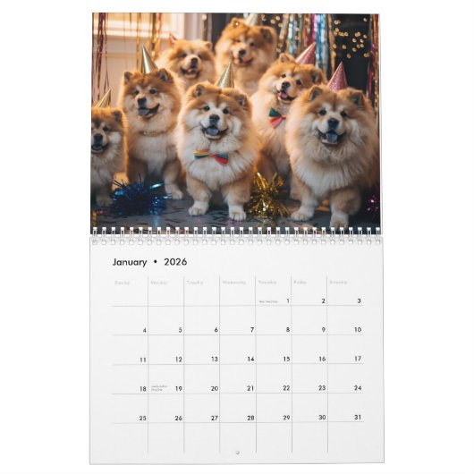 Calendrier Chow Chow Calendar (Jan 2026)