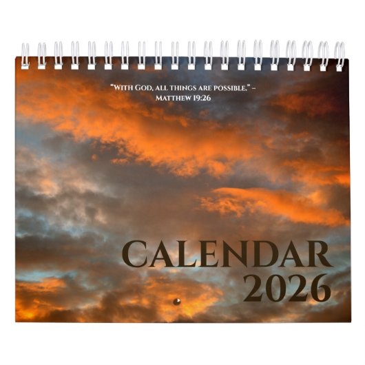 Calendrier Christian Quotes Modern Calendar 2026 Photos (Protection)