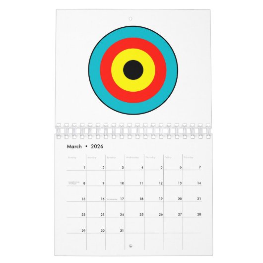 Calendrier Cible isolée d'Archery (Mar 2026)