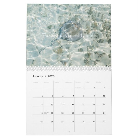 Calendrier Ciel et eau (Jan 2026)