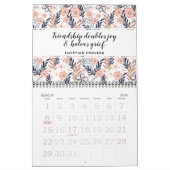 Calendrier Citation Inspirationnelle Stylish Botanical Floral (Mar 2026)