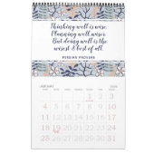 Calendrier Citation Inspirationnelle Stylish Botanical Floral (Jan 2026)