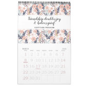 Calendrier Citation Inspirationnelle Stylish Botanical Floral (Mar 2026)