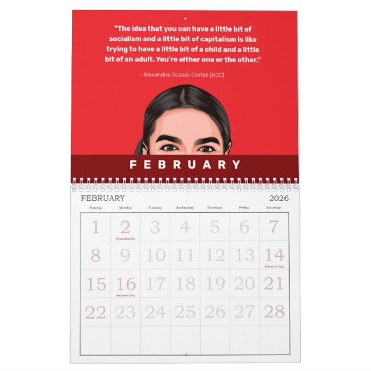 Calendrier Citations AOC - Alexandria Ocasio-Cortez (Feb 2026)