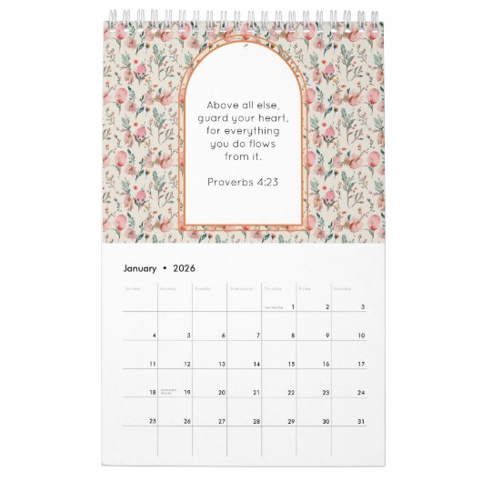 Calendrier Citations bibliques entièrement modifiables Modèle (Jan 2026)