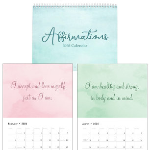 Calendrier Citations d'affirmations 2027 aquarelle inspirante