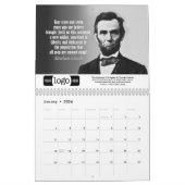 Calendrier Citations de Abe Lincoln - Logo d'entreprise promo (Jan 2026)