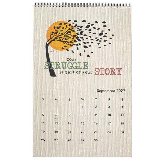 Calendrier Citations de récupération, slogans inspirés, 12 (Sep 2027)