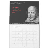 Calendrier Citations de Shakespeare.  2014 (Feb 2027)