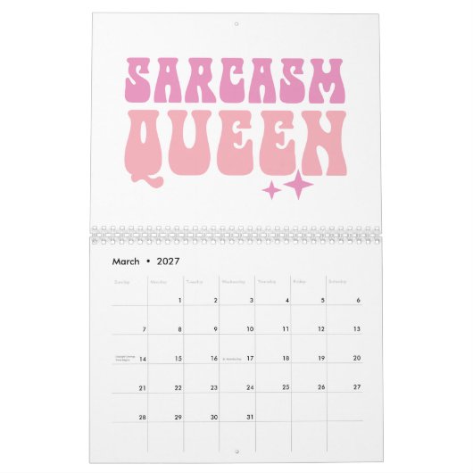 Calendrier Citations drôles de filles roses (Mar 2027)
