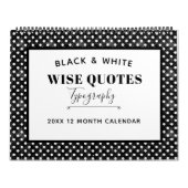 Calendrier Citations en noir et blanc (Protection)