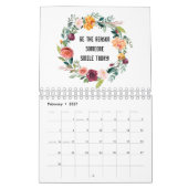 Calendrier Citations Inspirantes Monogramme Floral Wreath (Feb 2027)