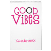 Calendrier Citations motivationnelles Good Vibes Rose White 2 (Protection)