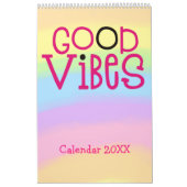 Calendrier Citations positives Good Vibes Arc-en-ciel rose 20 (Protection)