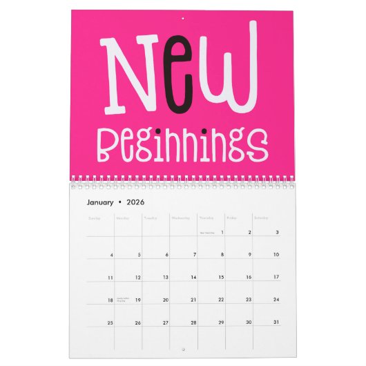 Calendrier Citations positives Good Vibes Rainbow (Jan 2026)