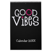 Calendrier Citations positives Good Vibes Rose Black 2022 (Protection)