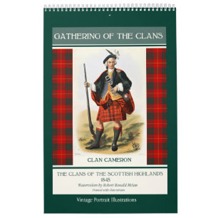 Calendrier Clans des Highlands écossais Portraits vintage 202