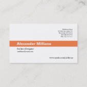 Calendrier Classic Carte de visite Orange Stripe 2 (Dos)