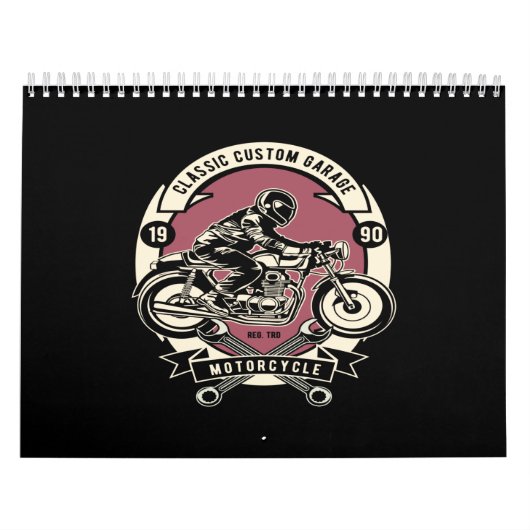 Calendrier classic custom garage motorcycle (Protection)