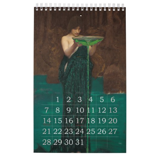 Calendrier classique d'art de sorciers et sorcière (Mar 2027)