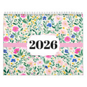 Calendrier classique de fleurs sauvages 2026 (Protection)