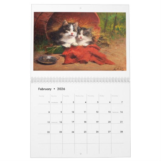 Calendrier classique du chat 2018 (Feb 2026)