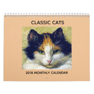 Calendrier classique du chat 2018
