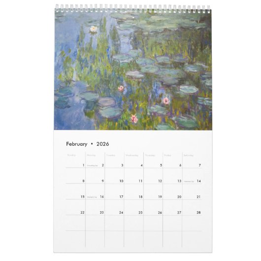 Calendrier Claude Monet (Feb 2026)