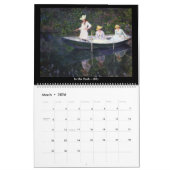 Calendrier Claude Monet - Bateaux sur l'eau (Mar 2026)
