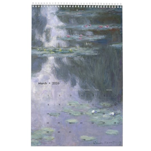 Calendrier Claudes Monet (Mar 2026)