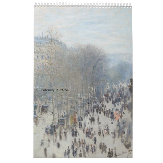 Calendrier Claudes Monet (Feb 2026)