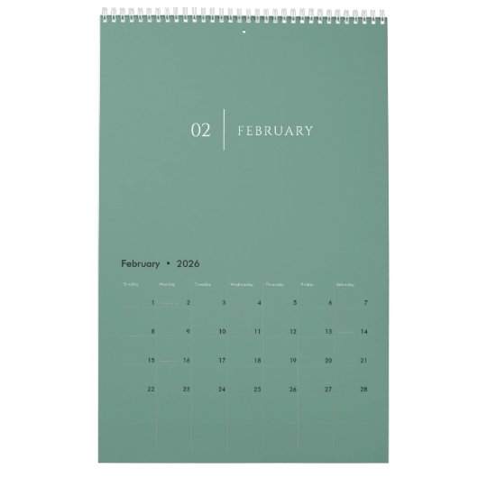 Calendrier Clean Elegant Layout (Feb 2026)