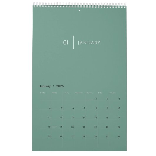Calendrier Clean Elegant Layout (Jan 2026)