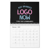 CALENDRIER CLIENT SIMPLE CONTEMPORAIN PROPRE NOIR MODE (Feb 2027)