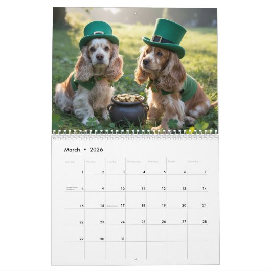 Calendrier Cocker Spaniel Calendar (Mar 2026)