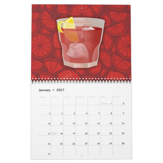 Calendrier Cocktail Americano (Jan 2027)