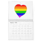Calendrier Coeur des couleurs arc-en-ciel LGBT (Feb 2026)
